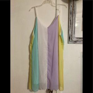 (No Label) Sleeveless Lightweight Colorful Sheer Dress Sz L